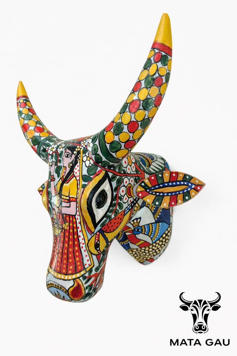Cow hanging decoration wooden sculpture wall decor