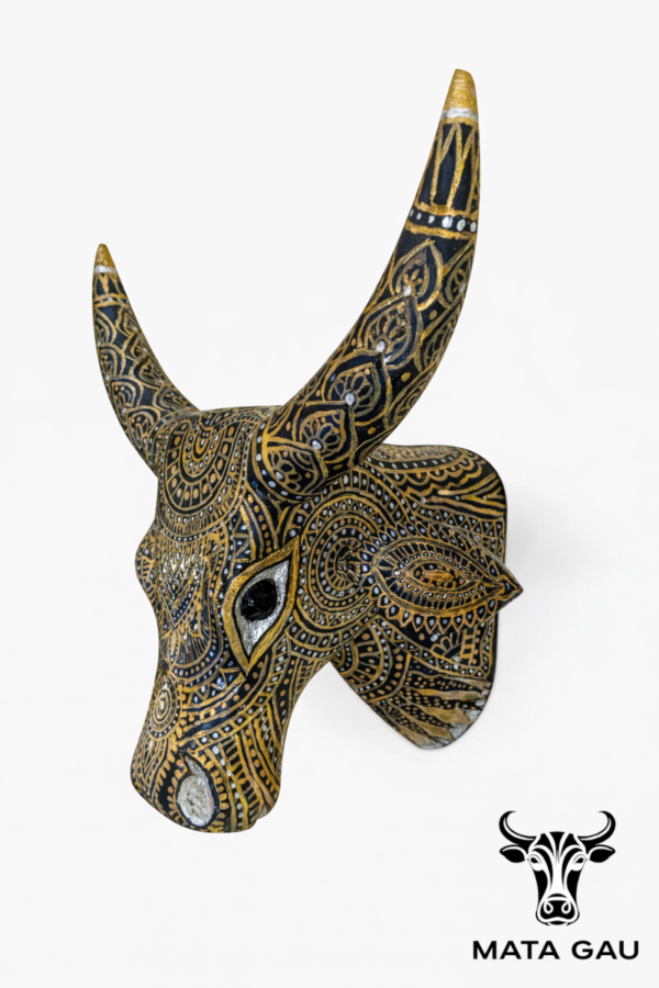 Cow wall head hanging wooden sculpture for sale