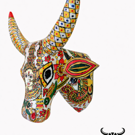 Wooden cow decoration wall hanging art