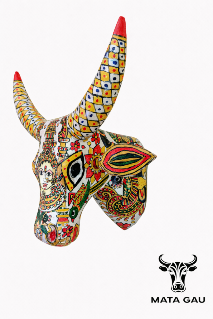 Wooden cow decoration wall hanging art